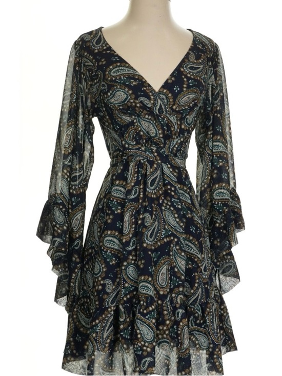 Betsey Johnson Dresses & Skirts - Betsey Johnson Paisley Dress with Teal & Gold Accents